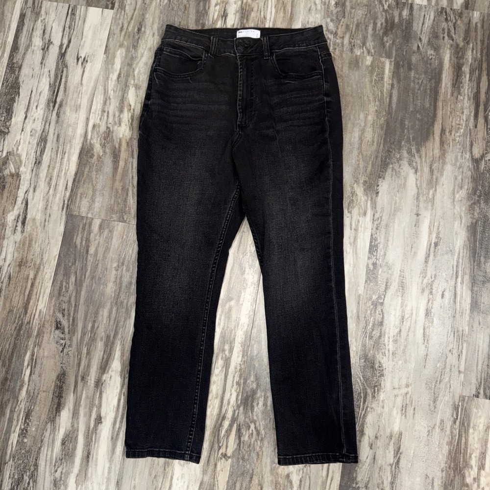 ASOS DESIGN High Waisted Straight Leg Jeans Black Denim Women's 30/32 READ - Picture 1 of 10